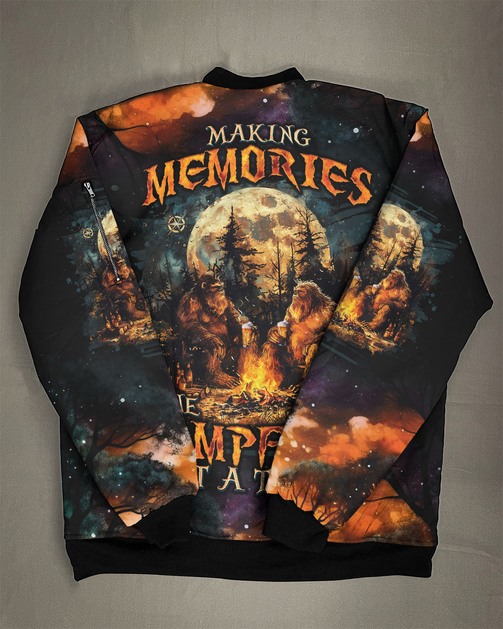 MAKING MEMORIES ONE CAMPFIRE AT A TIME BIGFOOT BOMBER JACKET - TLNO2409247