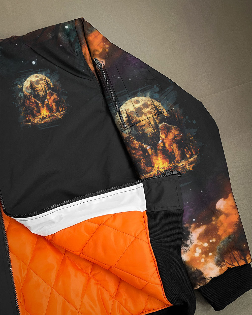 MAKING MEMORIES ONE CAMPFIRE AT A TIME BIGFOOT BOMBER JACKET - TLNO2409247