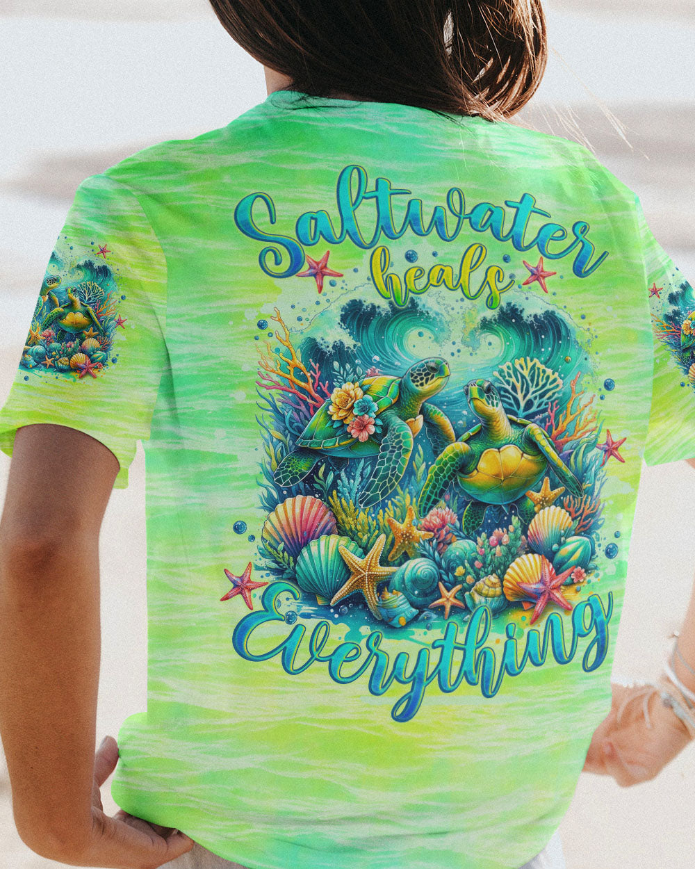 SALTWATER HEALS EVERYTHING TURTLE ALL OVER PRINT - TLNO2711232