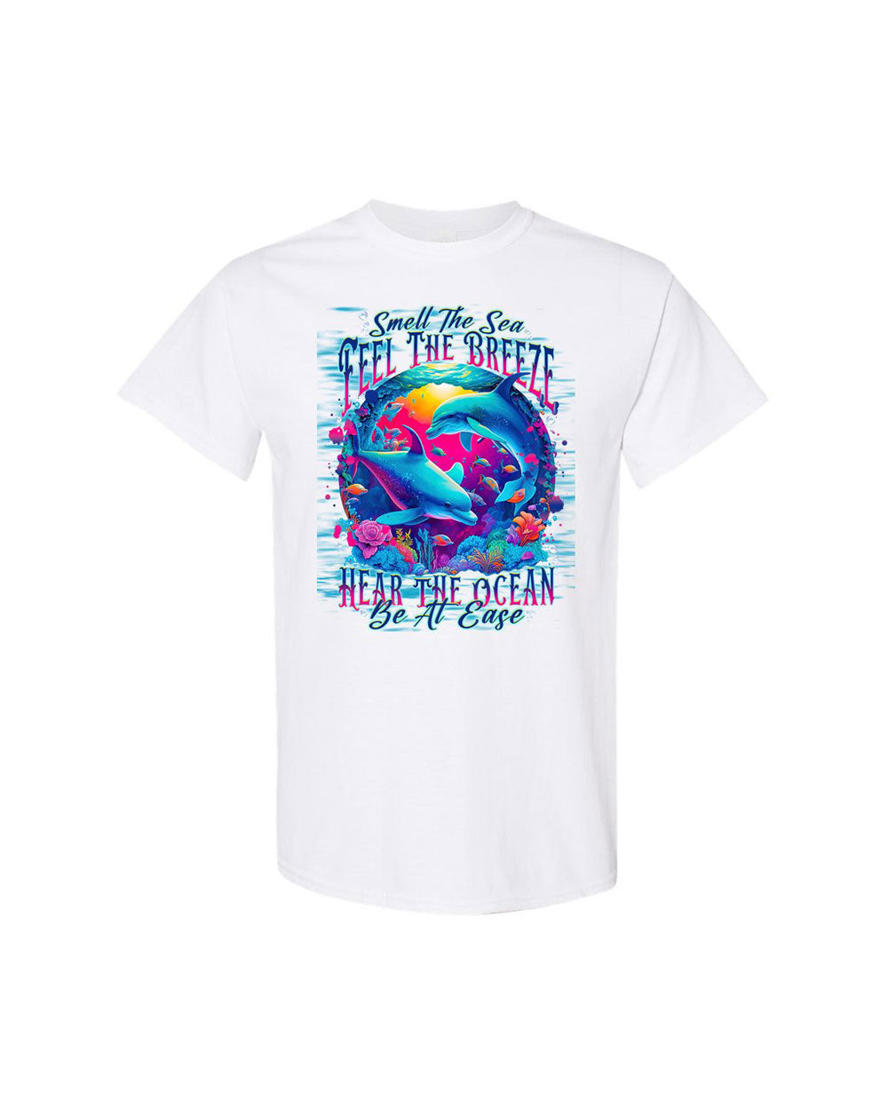 SMELL THE SEA FEEL THE BREEZE DOLPHIN COTTON SHIRT - TLNT0809231