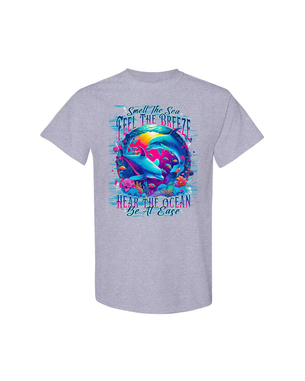 SMELL THE SEA FEEL THE BREEZE DOLPHIN COTTON SHIRT - TLNT0809231