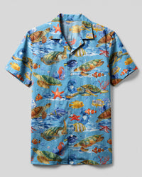 SEA ANIMALS SEAMLESS CAMP SHIRT  - TLNT0904254
