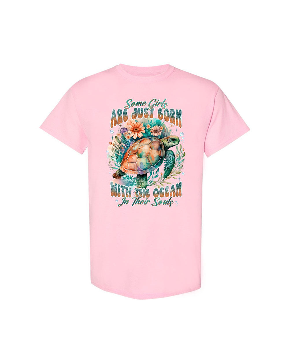 SOME GIRLS ARE JUST BORN TURLTE WATERCOLOR COTTON SHIRT - TLNT1104246