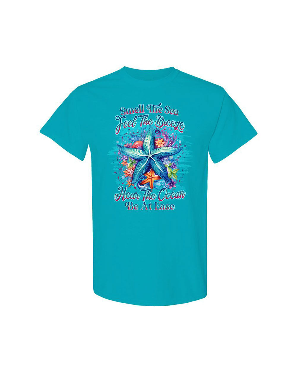 SMELL THE SEA FEEL THE BREEZE STARFISH COTTON SHIRT - YHLN1107231
