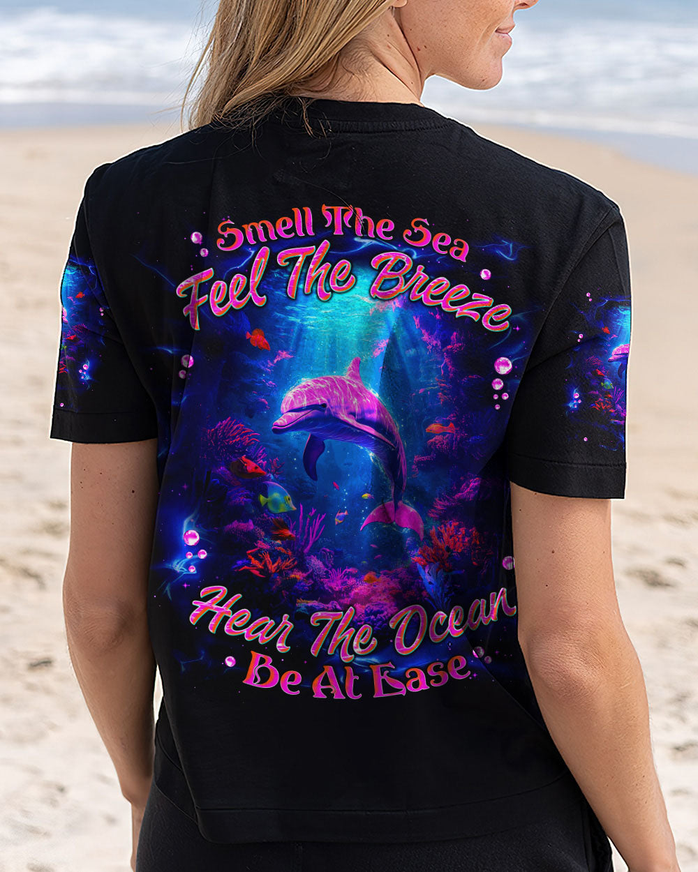 SMELL THE SEA FEEL THE BREEZE DOLPHIN ALL OVER PRINT - TLNT1305253