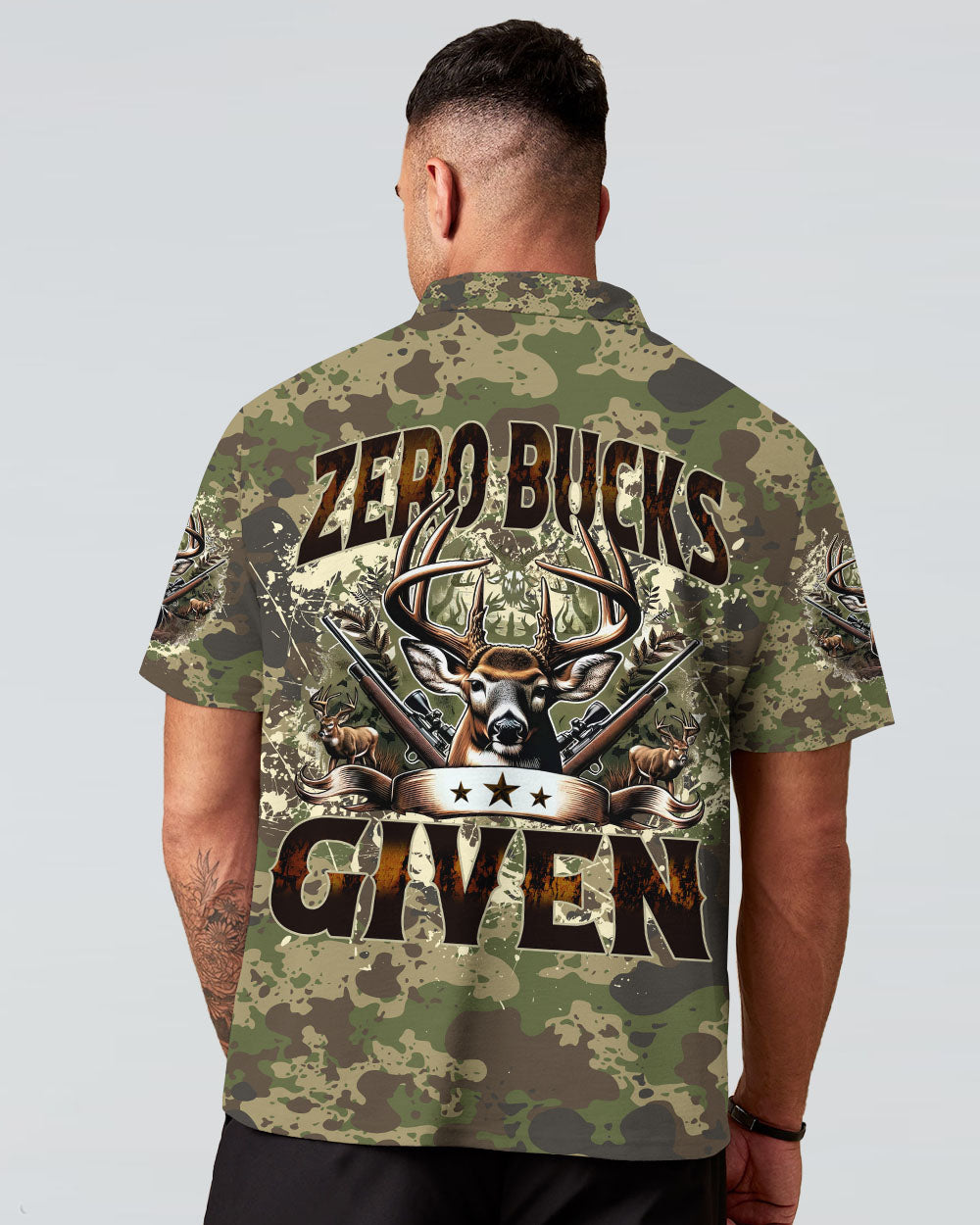 ZERO BUCKS GIVEN HUNTING DEER  ALL OVER PRINT  - TLNZ0711244