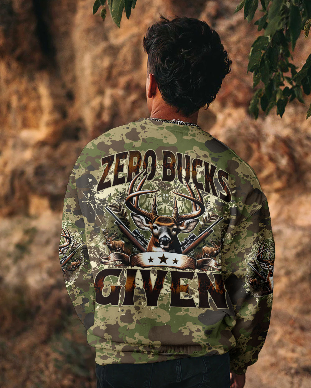 ZERO BUCKS GIVEN HUNTING DEER  ALL OVER PRINT  - TLNZ0711244