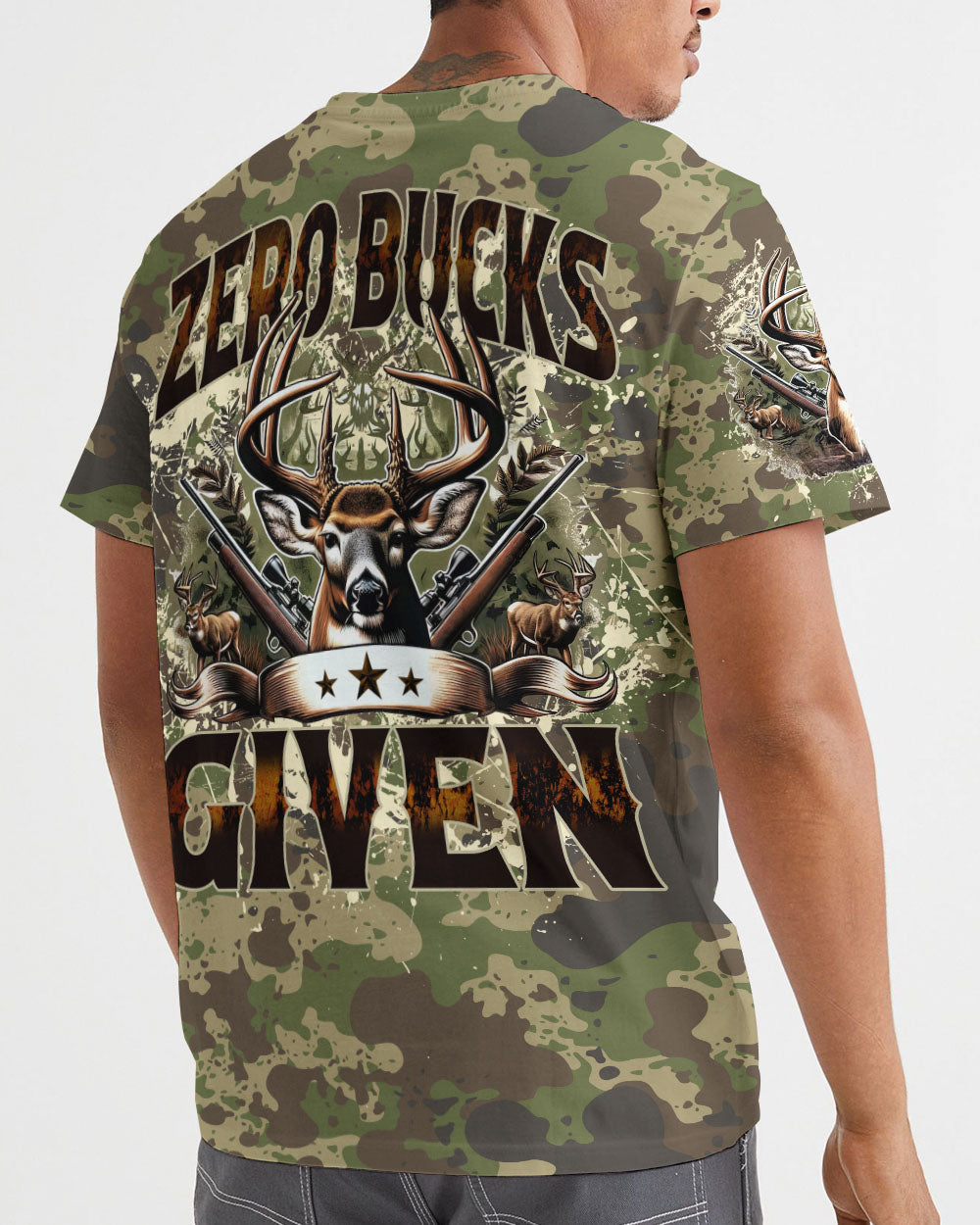 ZERO BUCKS GIVEN HUNTING DEER  ALL OVER PRINT  - TLNZ0711244