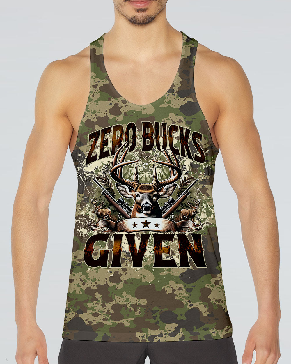 ZERO BUCKS GIVEN HUNTING DEER  ALL OVER PRINT  - TLNZ0711244