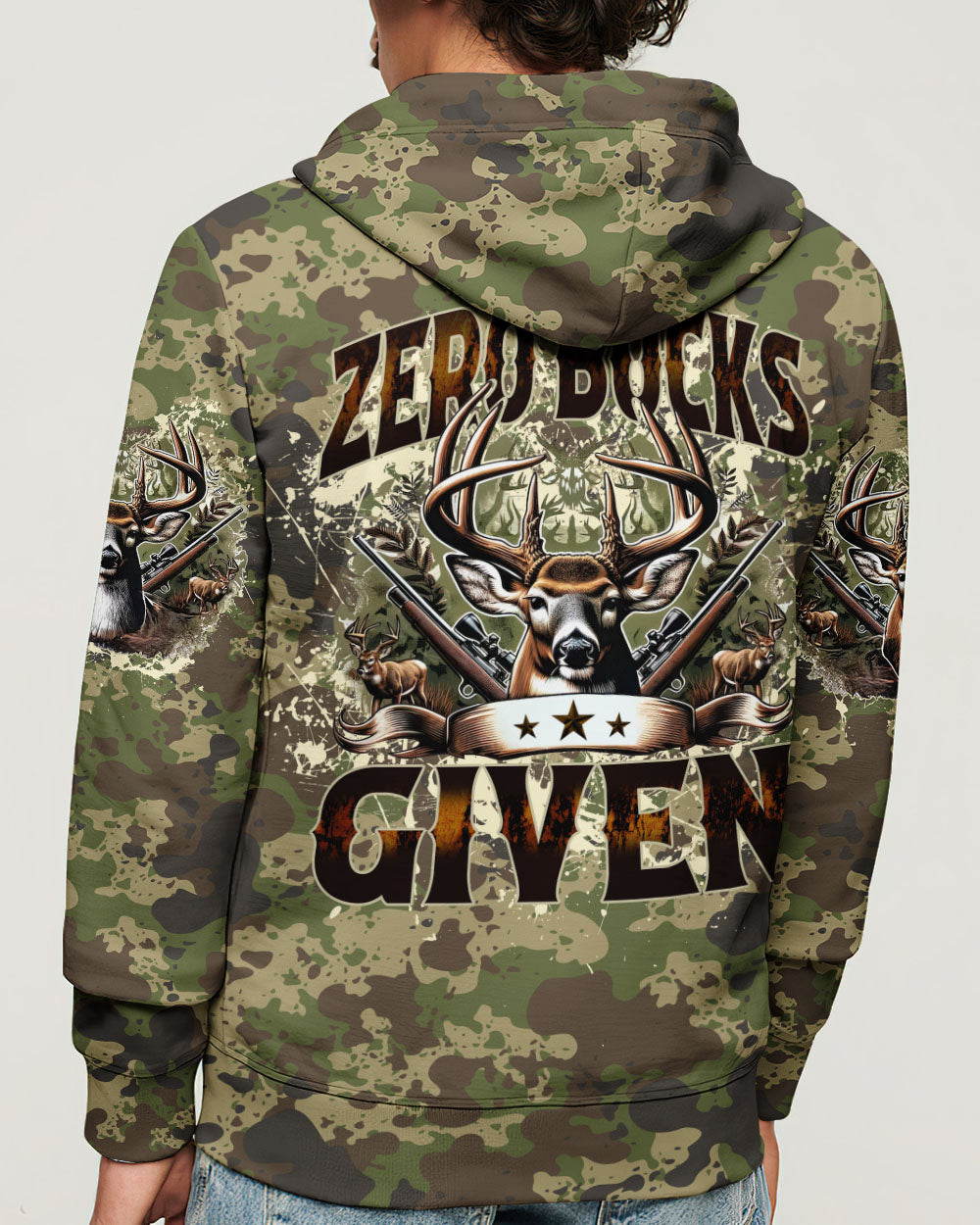 ZERO BUCKS GIVEN HUNTING DEER  ALL OVER PRINT  - TLNZ0711244