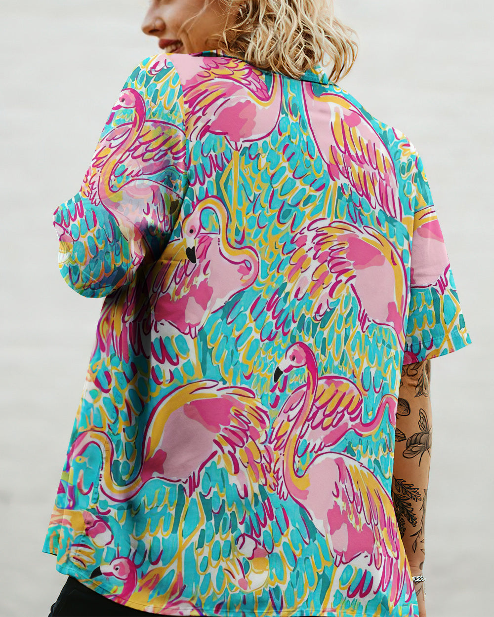 FLAMINGO HAWAIIAN SHIRT - TLNZ2407233