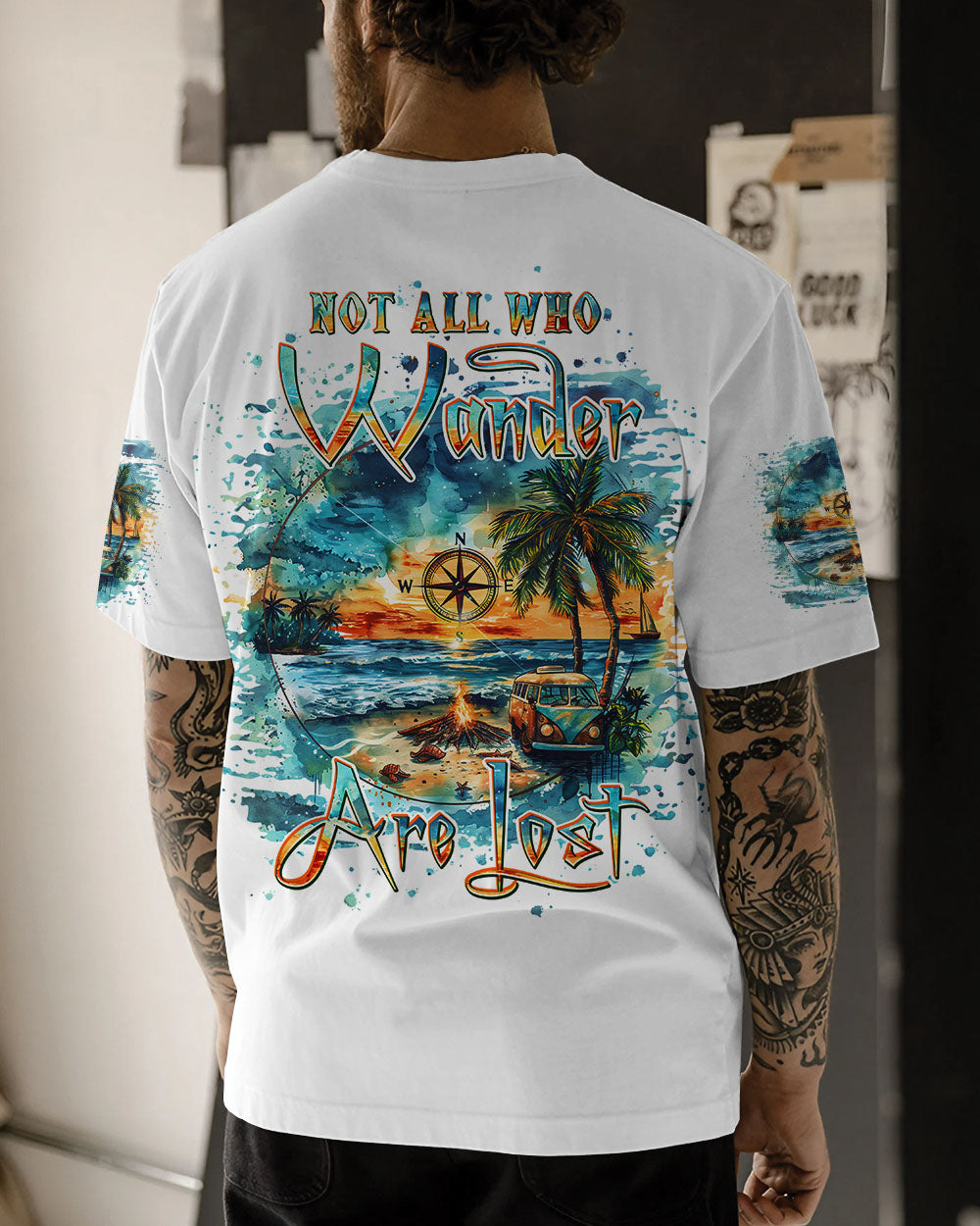 NOT ALL WHO WANDER ARE LOST BEACH COMPASS ALL OVER PRINT - TLPQ1508243