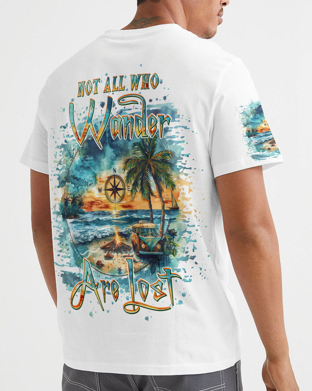 NOT ALL WHO WANDER ARE LOST BEACH COMPASS ALL OVER PRINT - TLPQ1508243