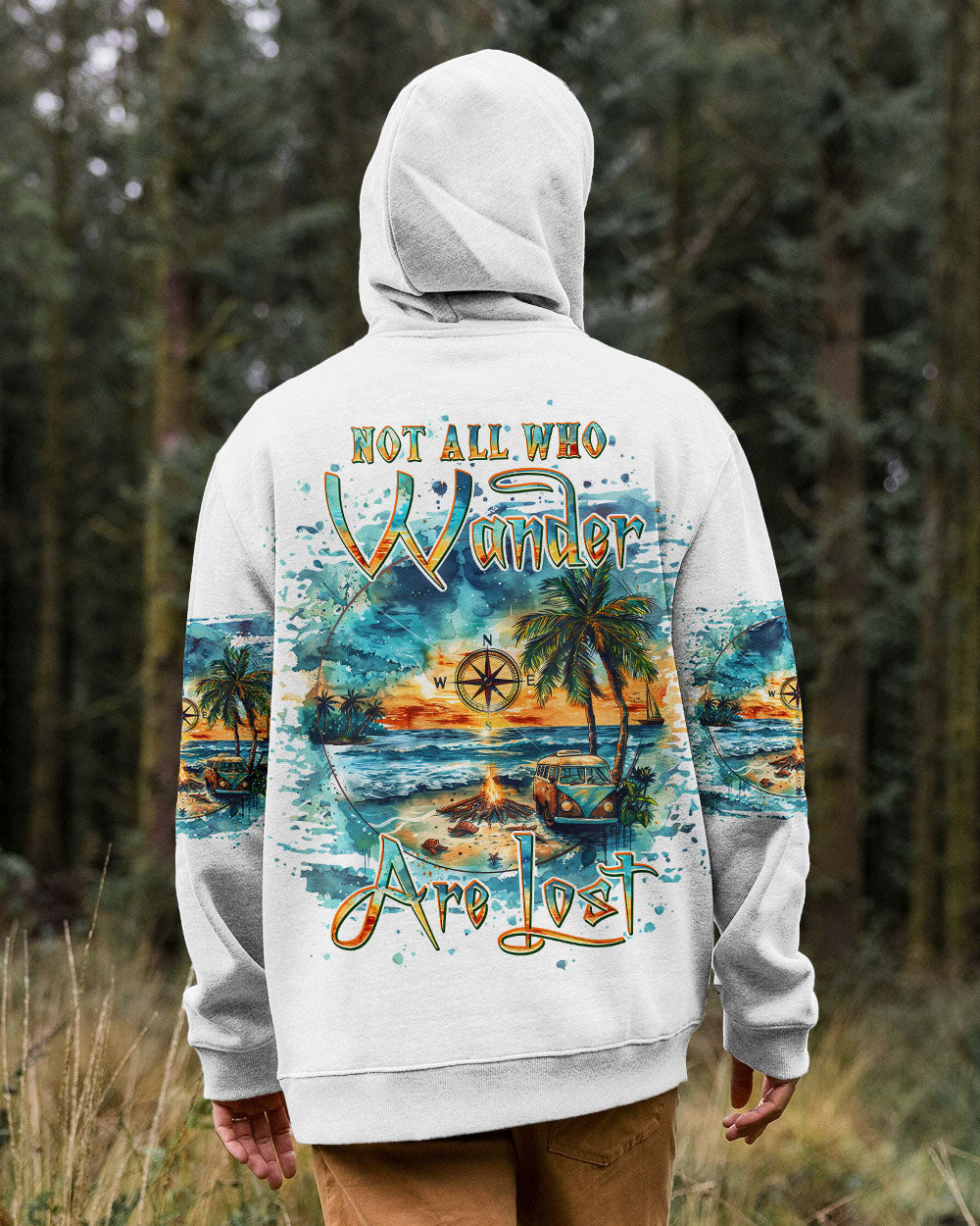 NOT ALL WHO WANDER ARE LOST BEACH COMPASS ALL OVER PRINT - TLPQ1508243