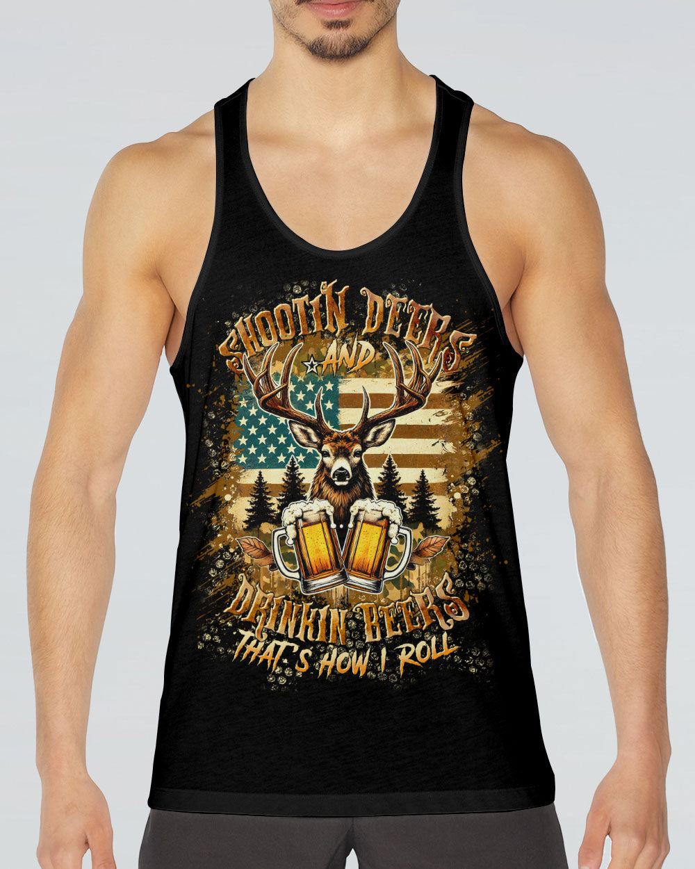 SHOOTING DEERS AND DRINKING BEERS ALL OVER PRINT - TLTR0901253