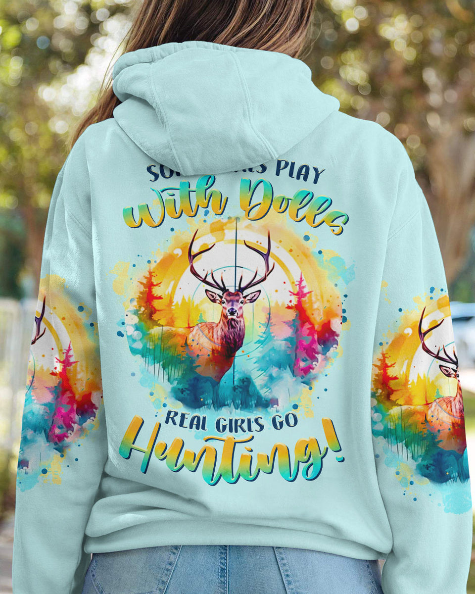 REAL GIRLS GO HUNTING DEER ALL OVER PRINT - TLTR1809234 – Good in the Woods