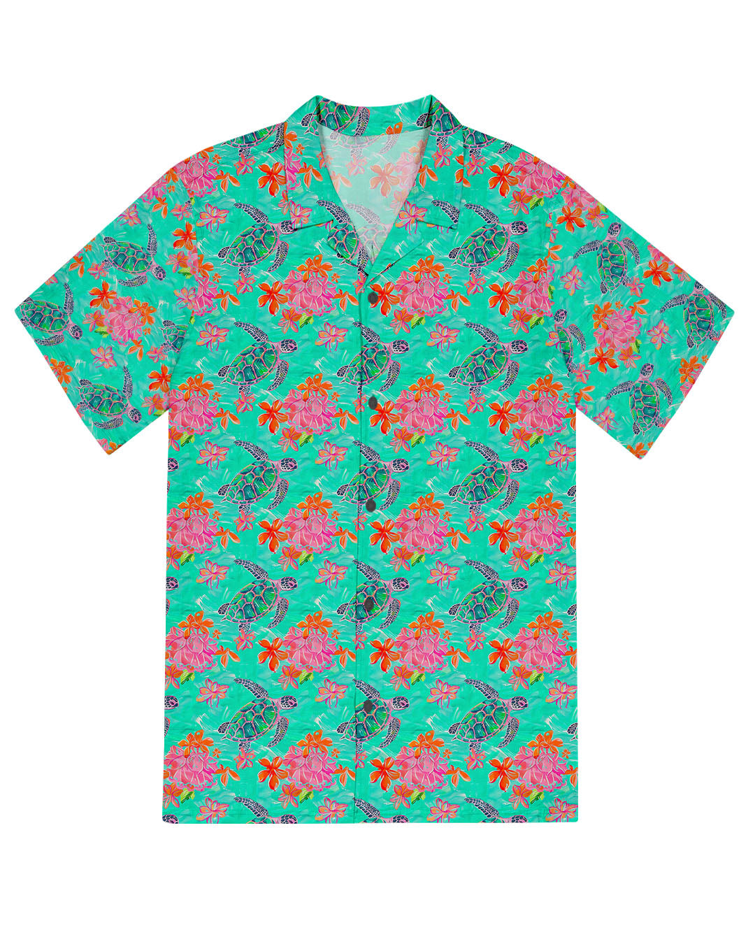 COLORFUL NEON TURTLE HAWAIIAN SHIRT  - TLTR3103255
