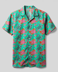 COLORFUL NEON TURTLE CAMP SHIRT  - TLTR3103255