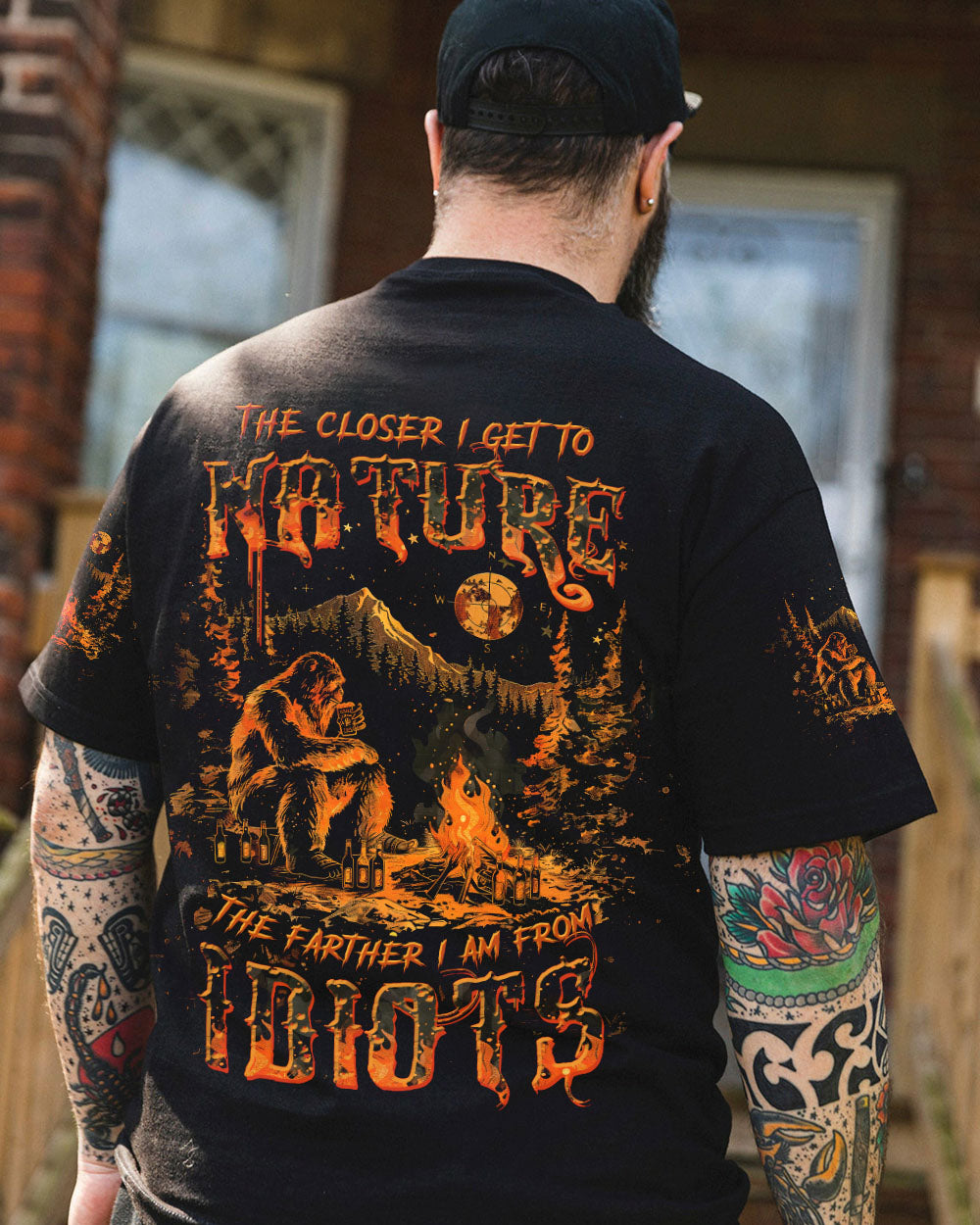 THE CLOSER I GET TO NATURE BIGFOOT CAMPFIRE ALL OVER PRINT - TLTW1109242