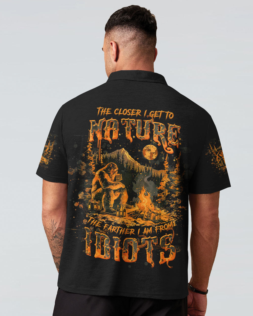 THE CLOSER I GET TO NATURE BIGFOOT CAMPFIRE ALL OVER PRINT - TLTW1109242