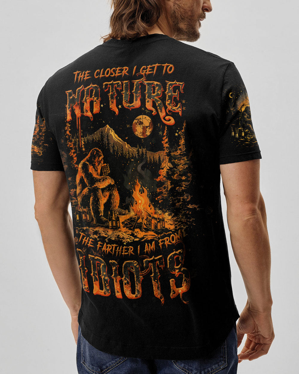 THE CLOSER I GET TO NATURE BIGFOOT CAMPFIRE ALL OVER PRINT - TLTW1109242