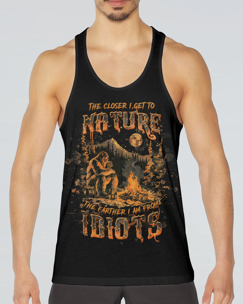 THE CLOSER I GET TO NATURE BIGFOOT CAMPFIRE ALL OVER PRINT - TLTW1109242