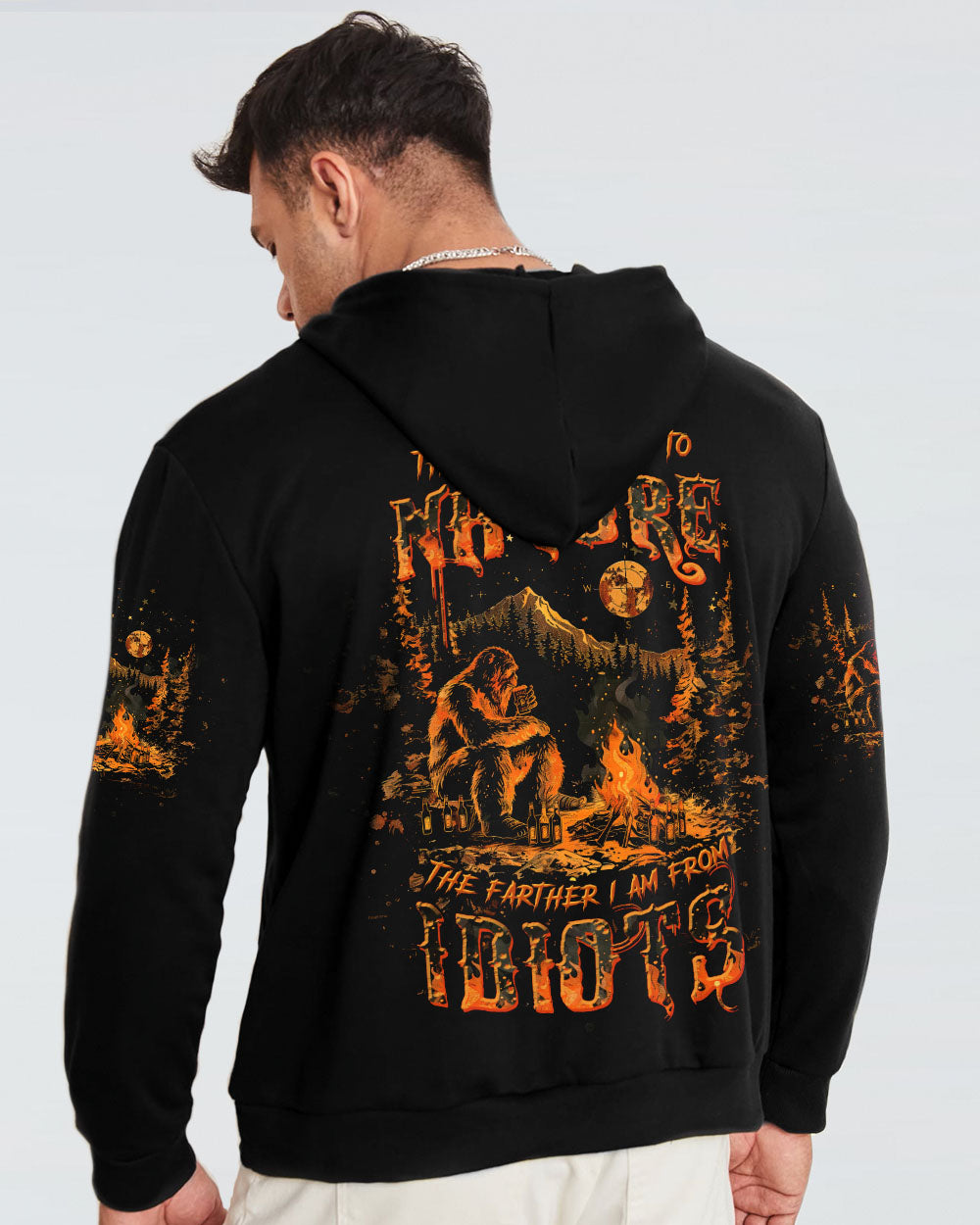 THE CLOSER I GET TO NATURE BIGFOOT CAMPFIRE ALL OVER PRINT - TLTW1109242