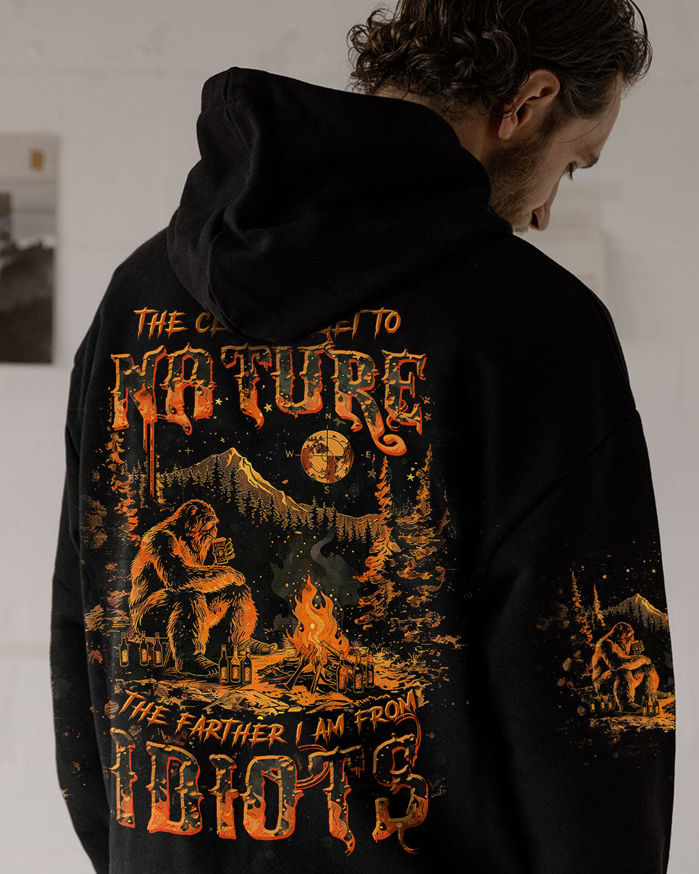 THE CLOSER I GET TO NATURE BIGFOOT CAMPFIRE ALL OVER PRINT - TLTW1109242