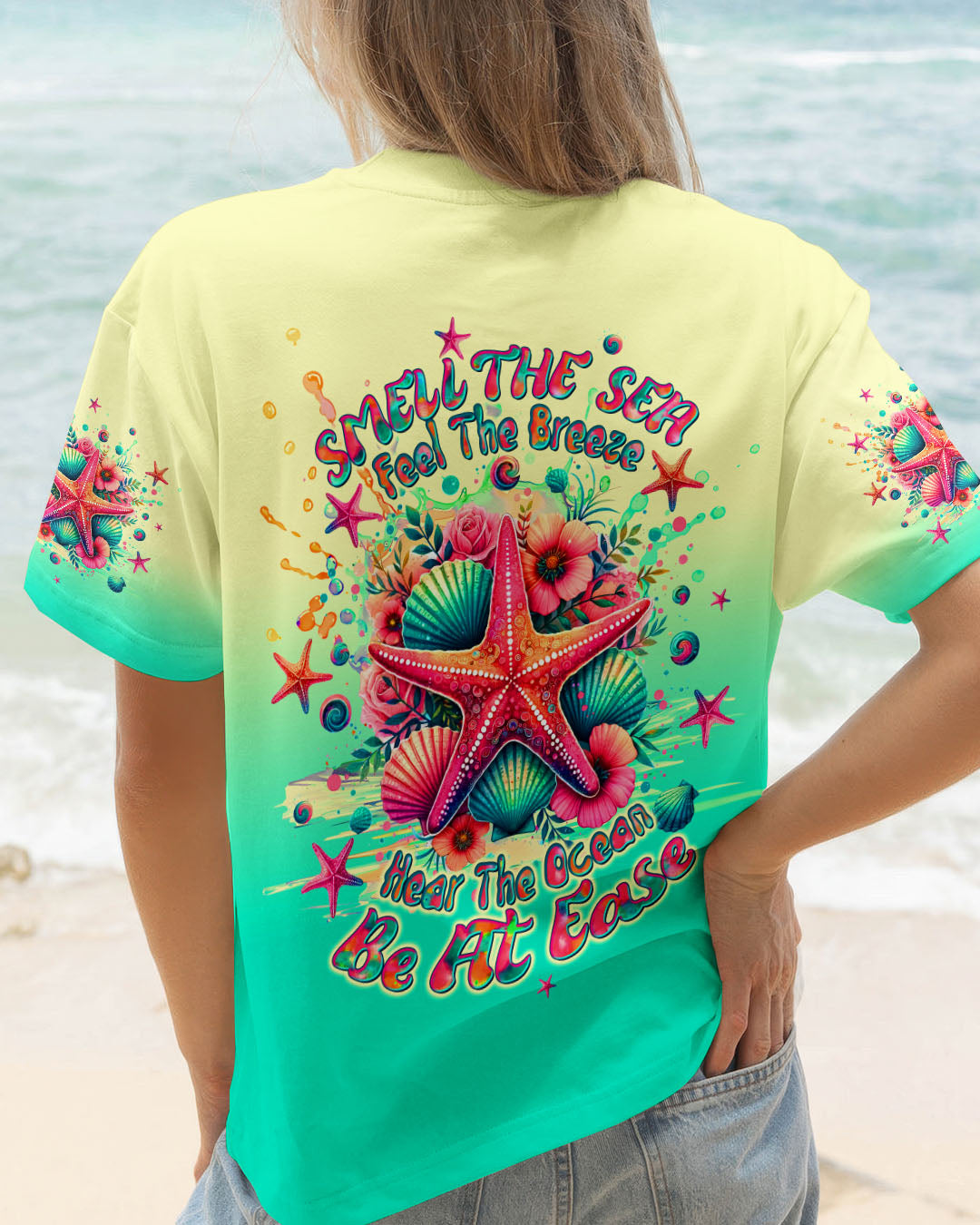 SMELL THE SEA FEEL THE BREEZE STARFISH ALL OVER PRINT - TLTW1705251