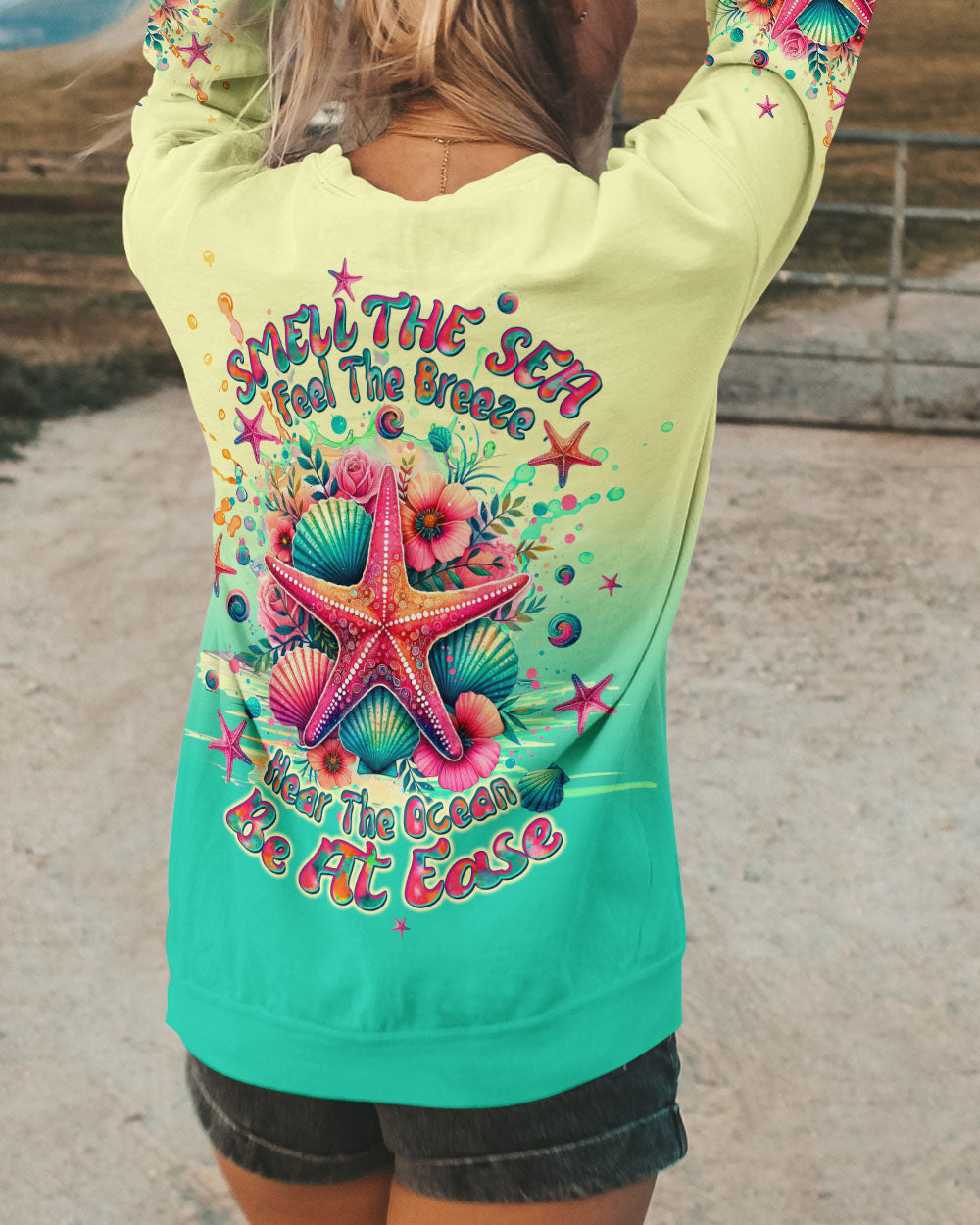SMELL THE SEA FEEL THE BREEZE STARFISH ALL OVER PRINT - TLTW1705251