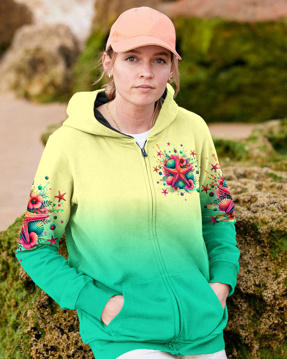 SMELL THE SEA FEEL THE BREEZE STARFISH ALL OVER PRINT - TLTW1705251