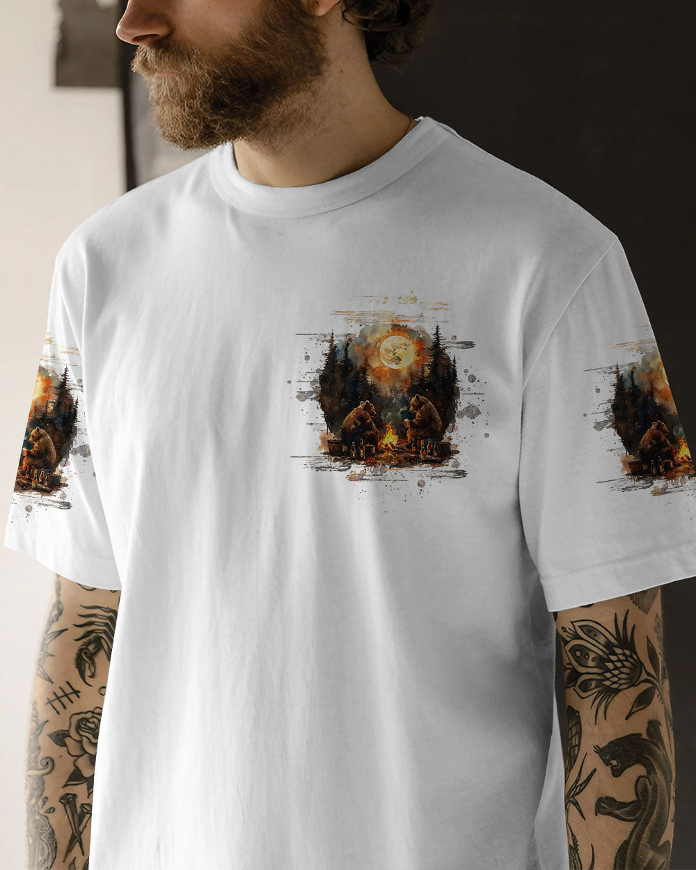 MAKING MEMORIES ONE CAMPFIRE AT A TIME BEAR ALL OVER PRINT - TLTW2808242