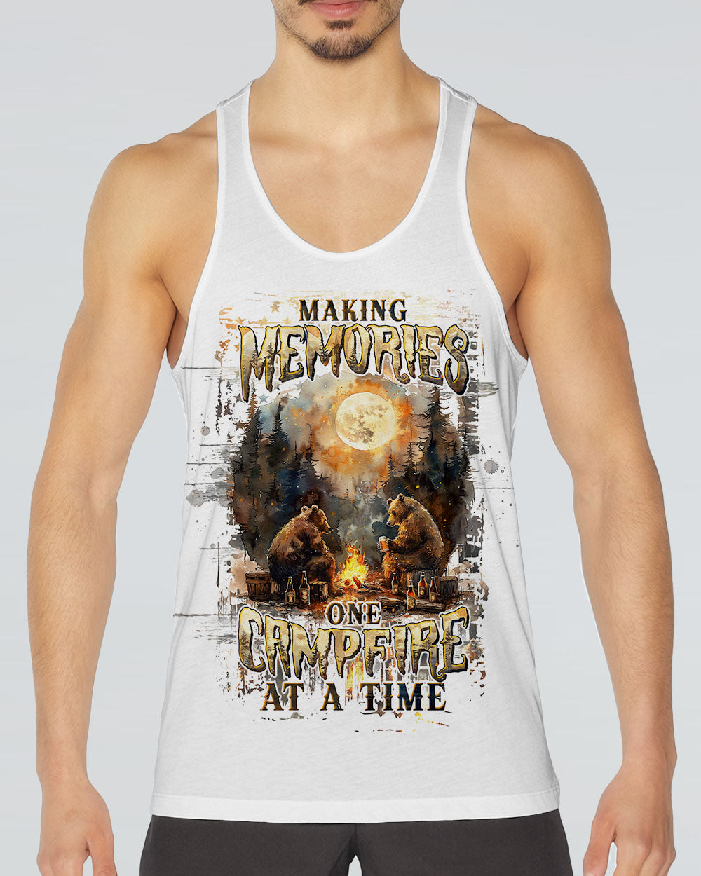 MAKING MEMORIES ONE CAMPFIRE AT A TIME BEAR ALL OVER PRINT - TLTW2808242