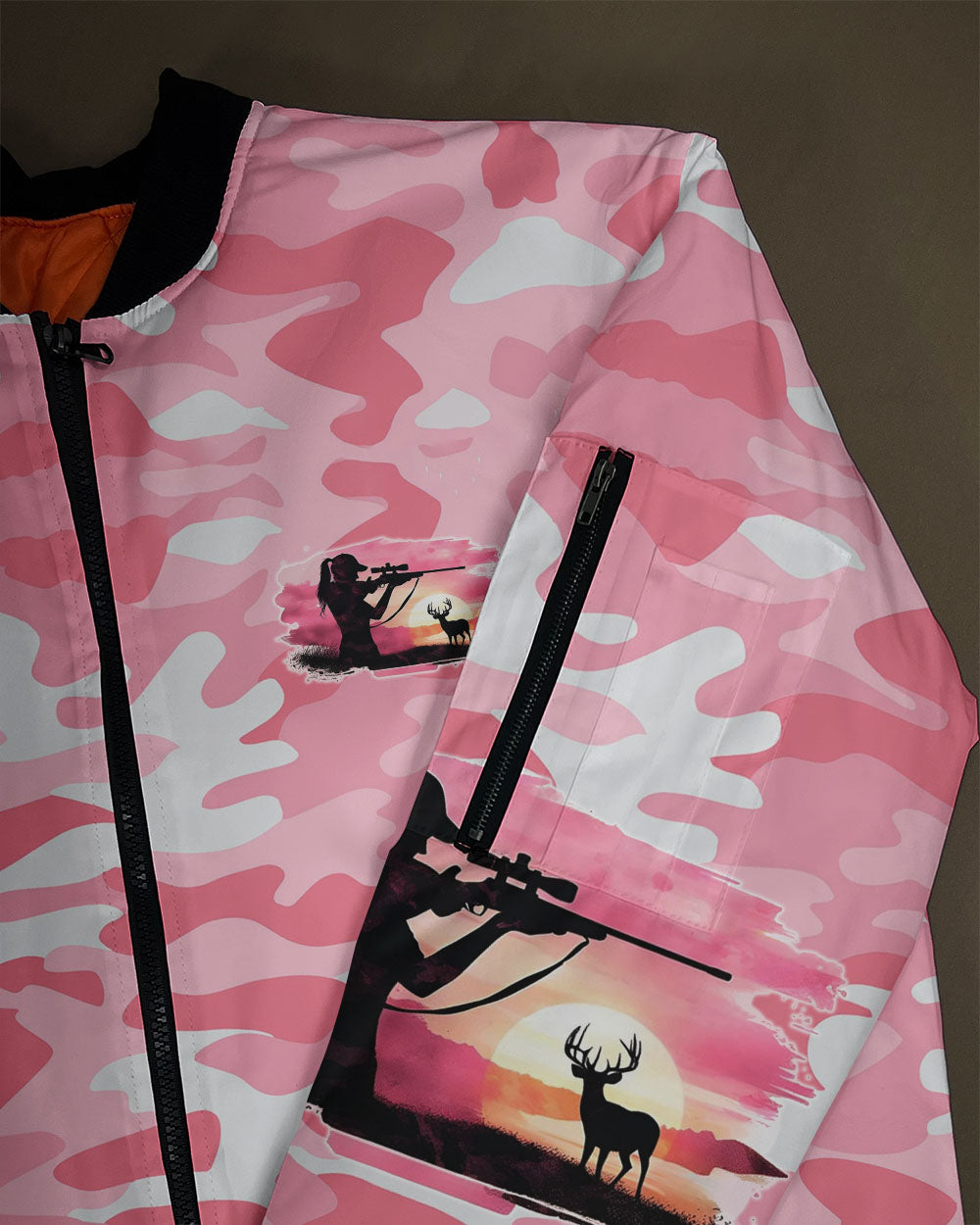 PRETTY IN PINK HUNTING BOMBER JACKET - TYQY0111248