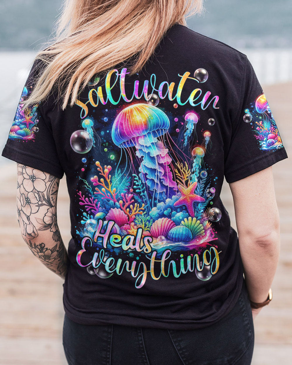 SALTWATER HEALS EVERYTHING JELLYFISH ALL OVER PRINT - TYQY0712231