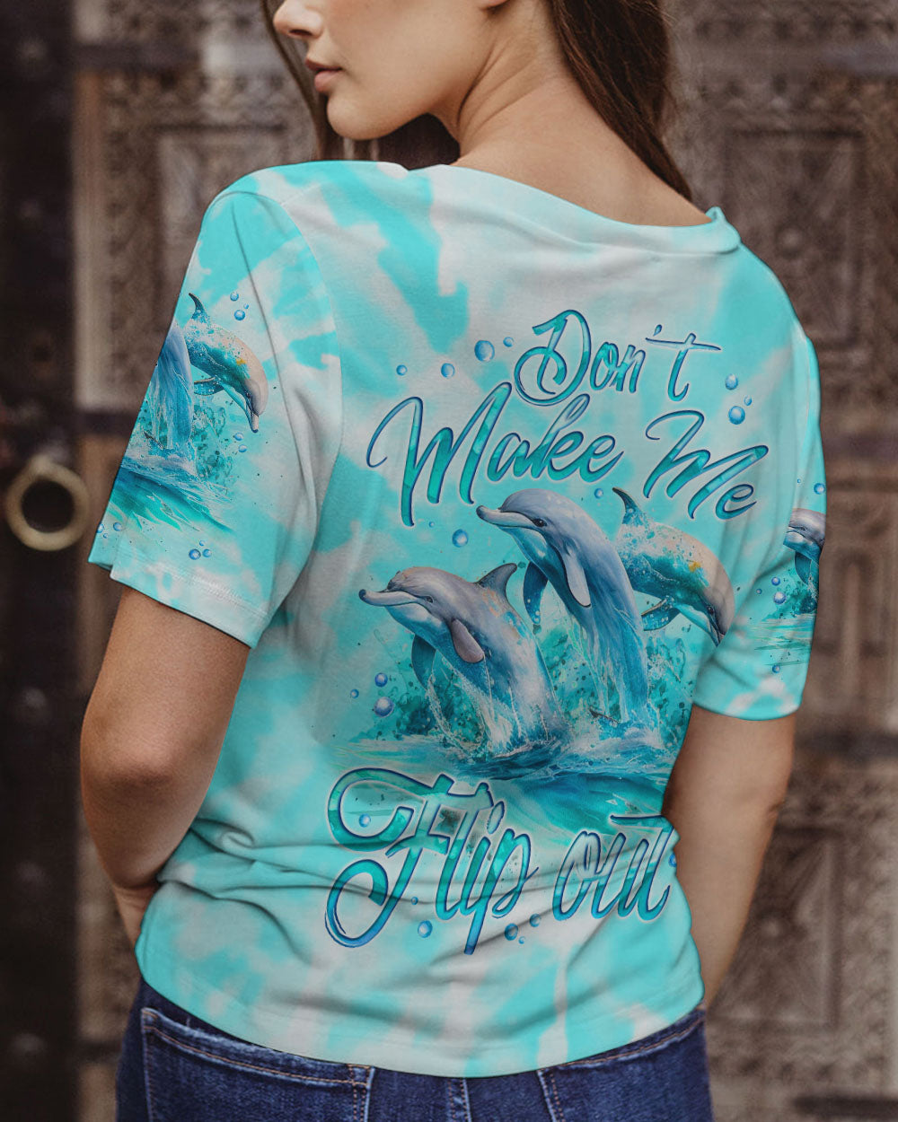 DON'T MAKE ME FLIP OUT DOLPHIN ALL OVER PRINT - TYQY1303244