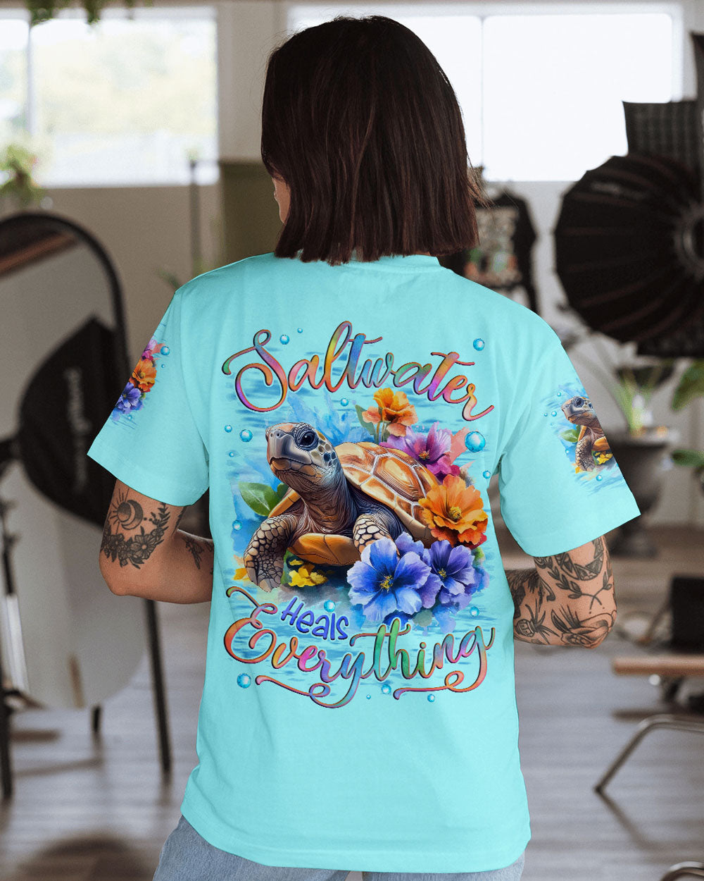 SALTWATER HEALS EVERYTHING TURTLE ALL OVER PRINT - TYQY1911242