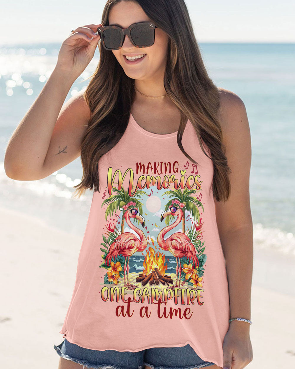 MAKING MEMORIES ONE CAMPFIRE AT A TIME FLAMINGO ALL OVER PRINT - TYTM1204241