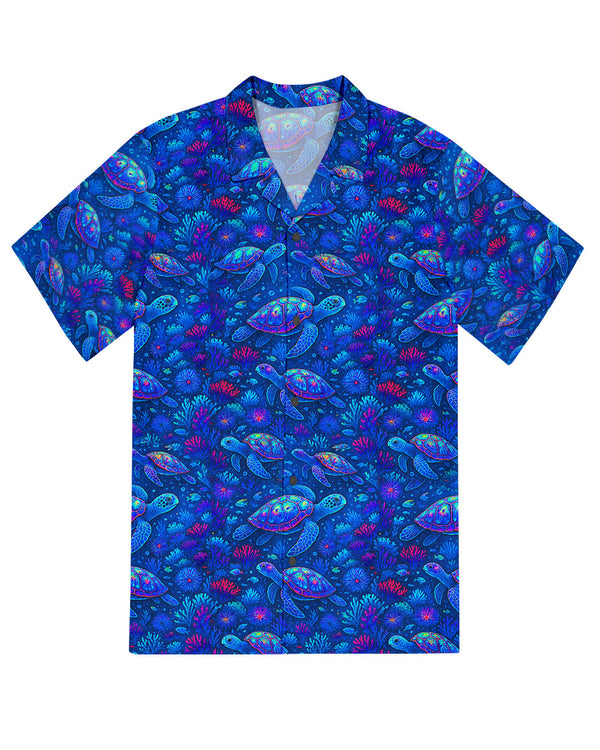 BLUE TURTLE UNDERSEA HAWAIIAN SHIRT - YHDU1504254