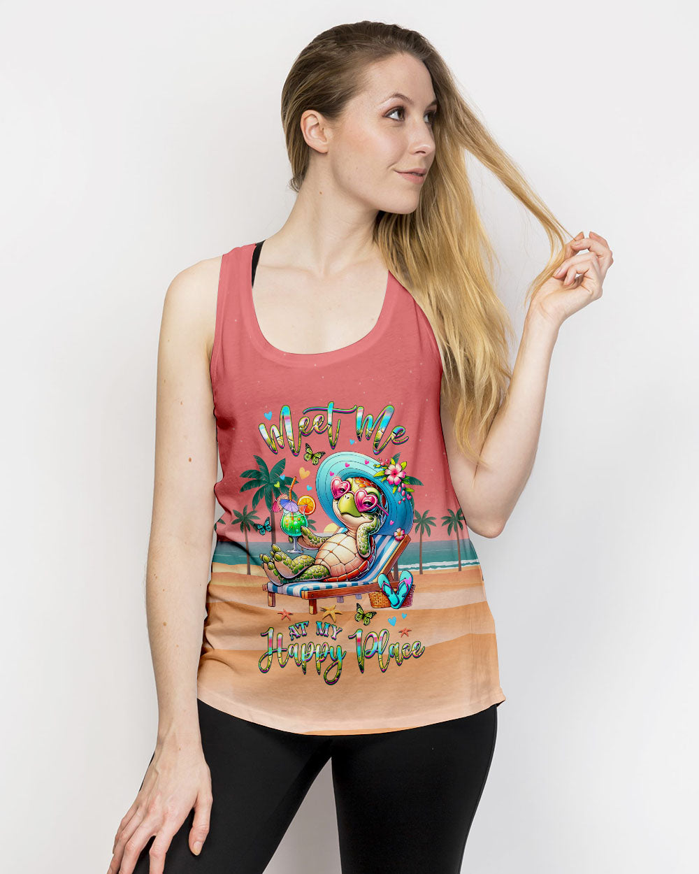 MEET ME AT MY HAPPY PLACE TURTLE ALL OVER PRINT - YHHG1006242