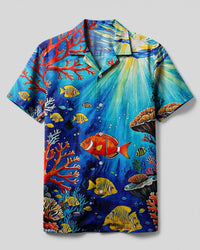 UNDERSEA SCENE CAMP SHIRT - YHLN1004254