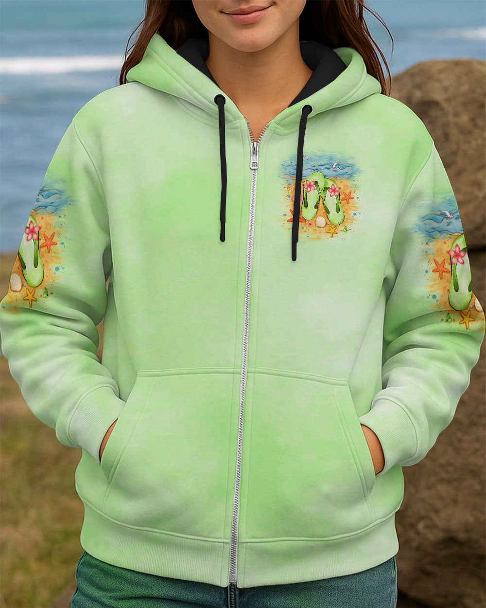 LIFE IS BETTER IN FLIP-FLOPS AND SANDY TOES ALL OVER PRINT - YHLT0508254