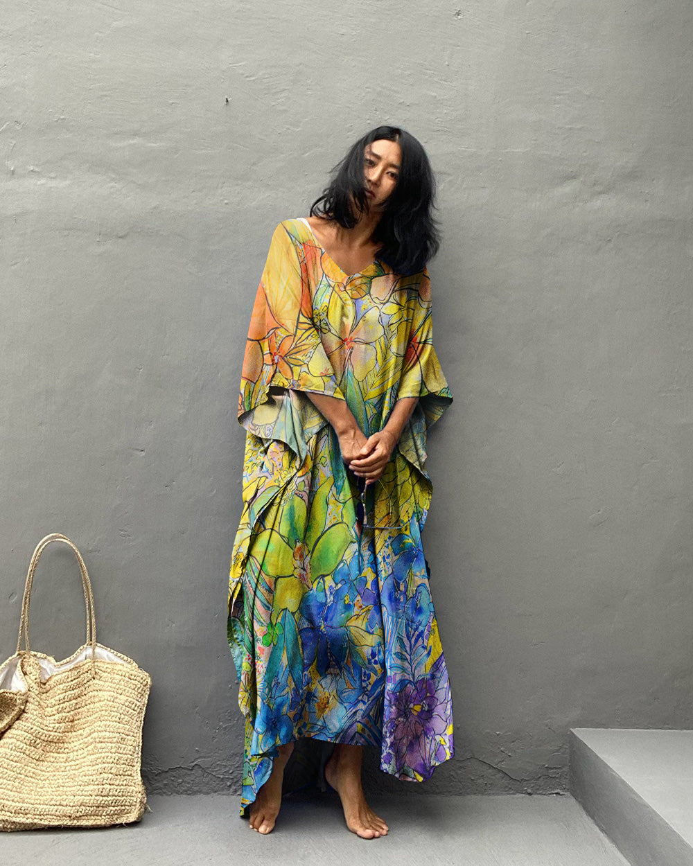 FLORAL KAFTAN DRESS - TLNO2108235