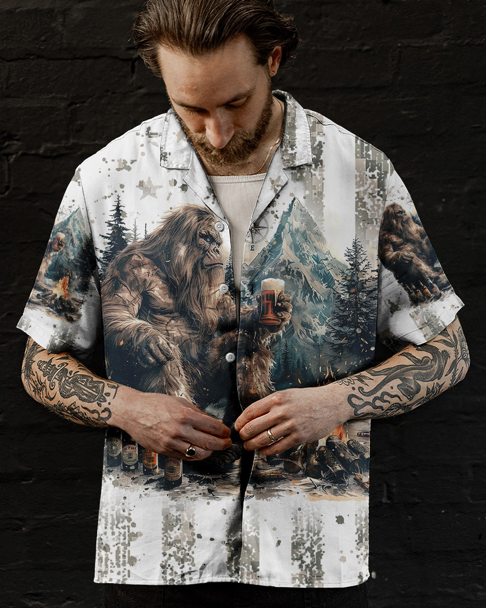 THE CLOSER I GET TO NATURE BIGFOOT HAWAIIAN SHIRT - TLNZ0108243