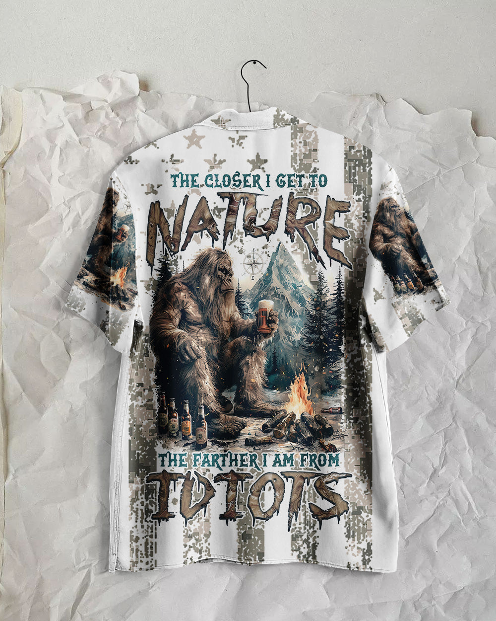 THE CLOSER I GET TO NATURE BIGFOOT HAWAIIAN SHIRT - TLNZ0108243