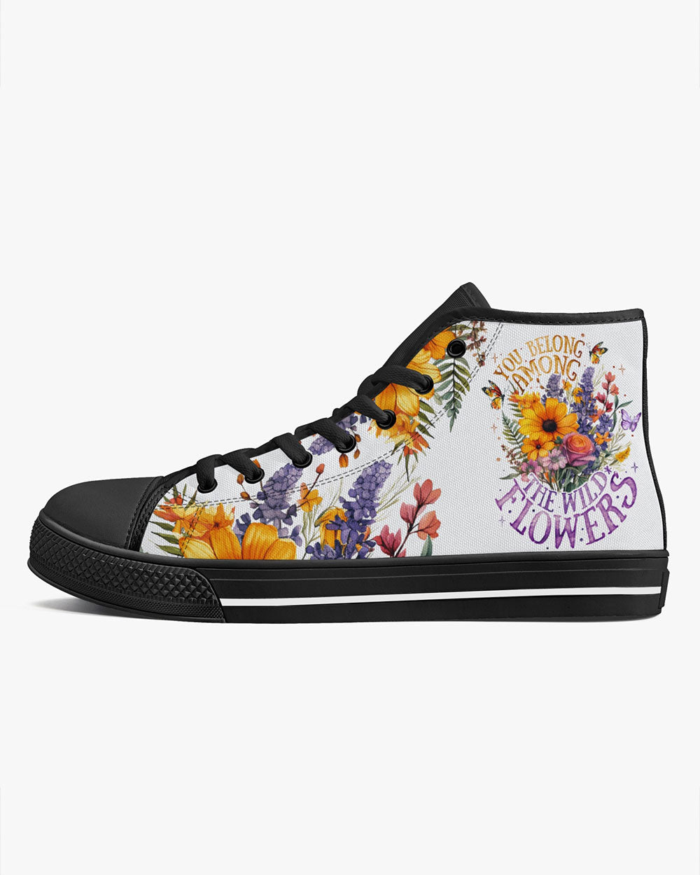 YOU BELONG AMONG THE WILDFLOWERS HIGH TOP CANVAS SHOES - TY2006239