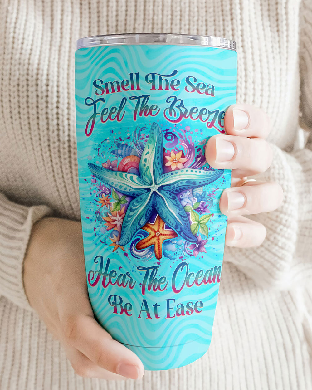 SMELL THE SEA FEEL THE BREEZE STARFISH TUMBLER - YHLN1007237