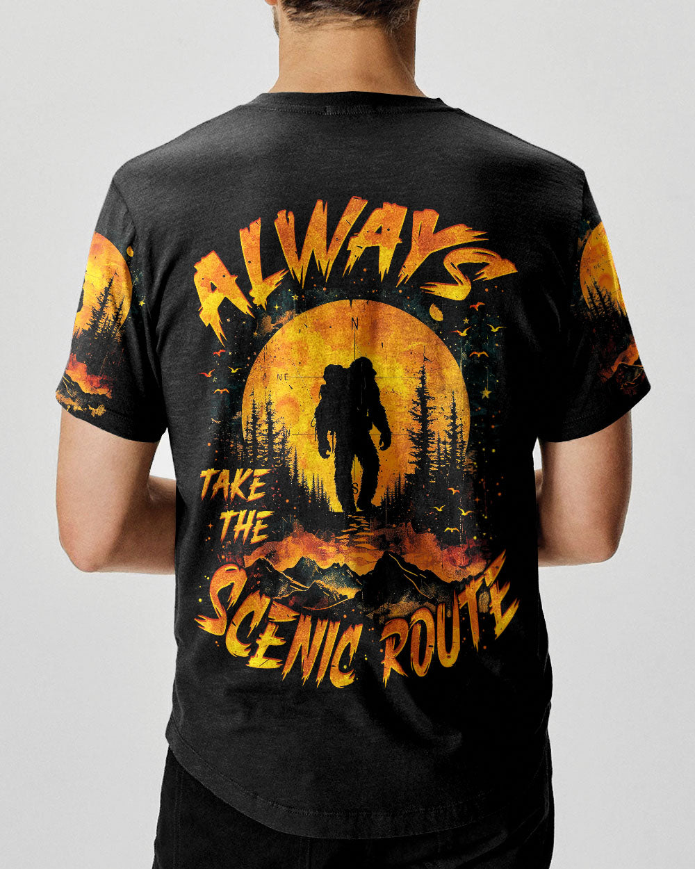 ALWAYS TAKE THE SCENIC ROUTE BIGFOOT ALL OVER PRINT - TYTM2201252