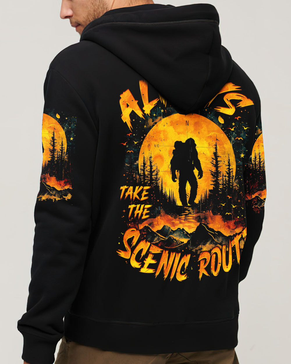 ALWAYS TAKE THE SCENIC ROUTE BIGFOOT ALL OVER PRINT - TYTM2201252