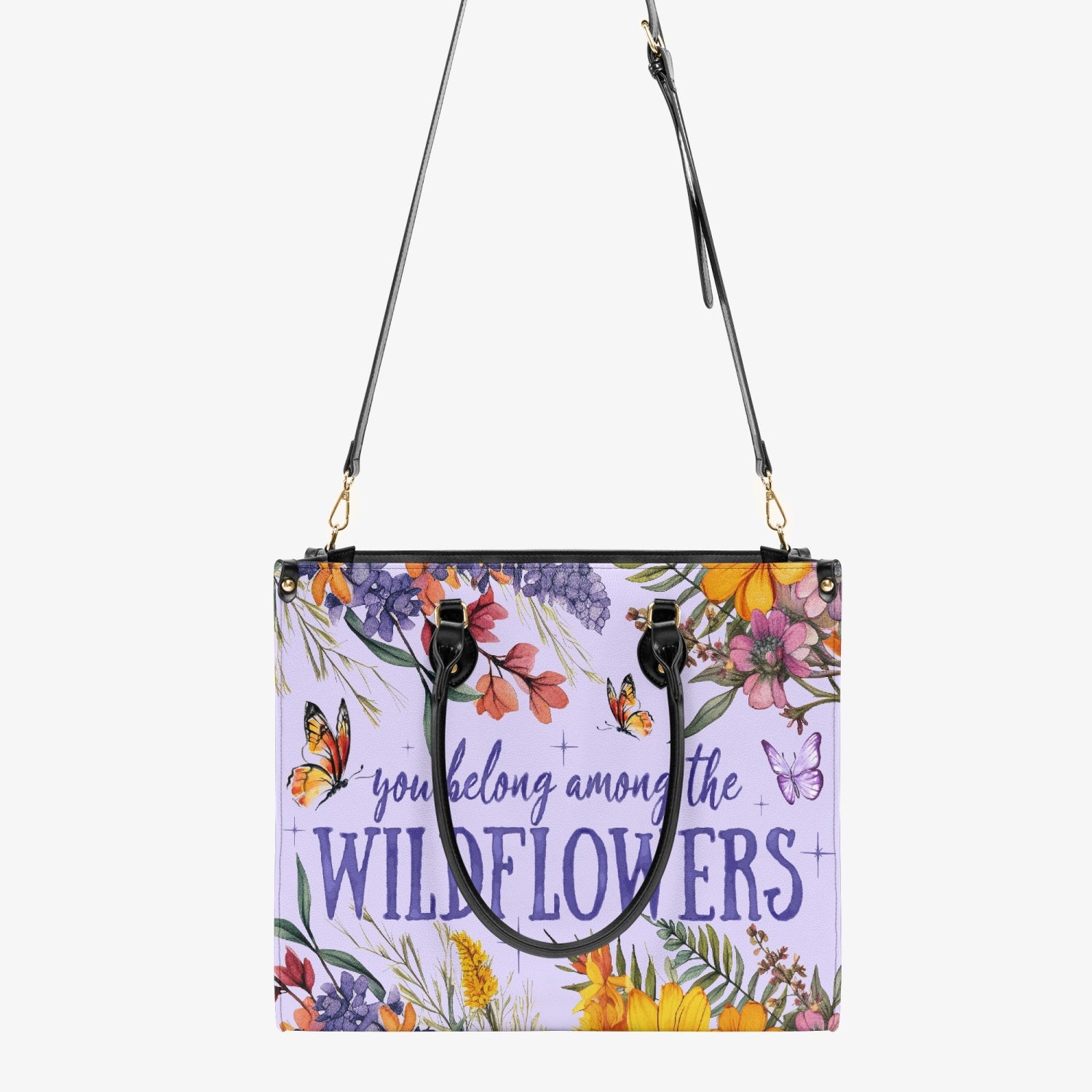 YOU BELONG AMONG THE WILDFLOWERS LEATHER HANDBAG - TY2503242